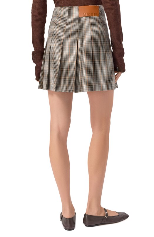Плиссированная юбка MSGM 3941MDD14P/257619 Бежевый  3941MDD14P/257619 Фото 4