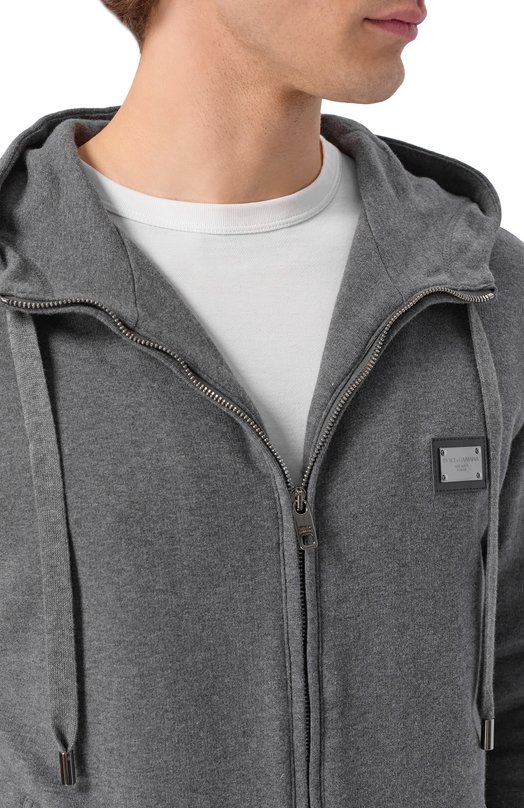 Хлопковая толстовка Dolce & Gabbana G9ABIT/G7P1C Серый  G9ABIT/G7P1C Фото 5