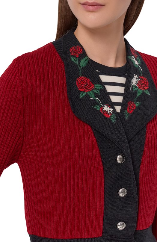 Шерстяной кардиган Enfants Riches Deprimes 120-561/MERIN0 W00L Красный  120-561/MERIN0 W00L Фото 5