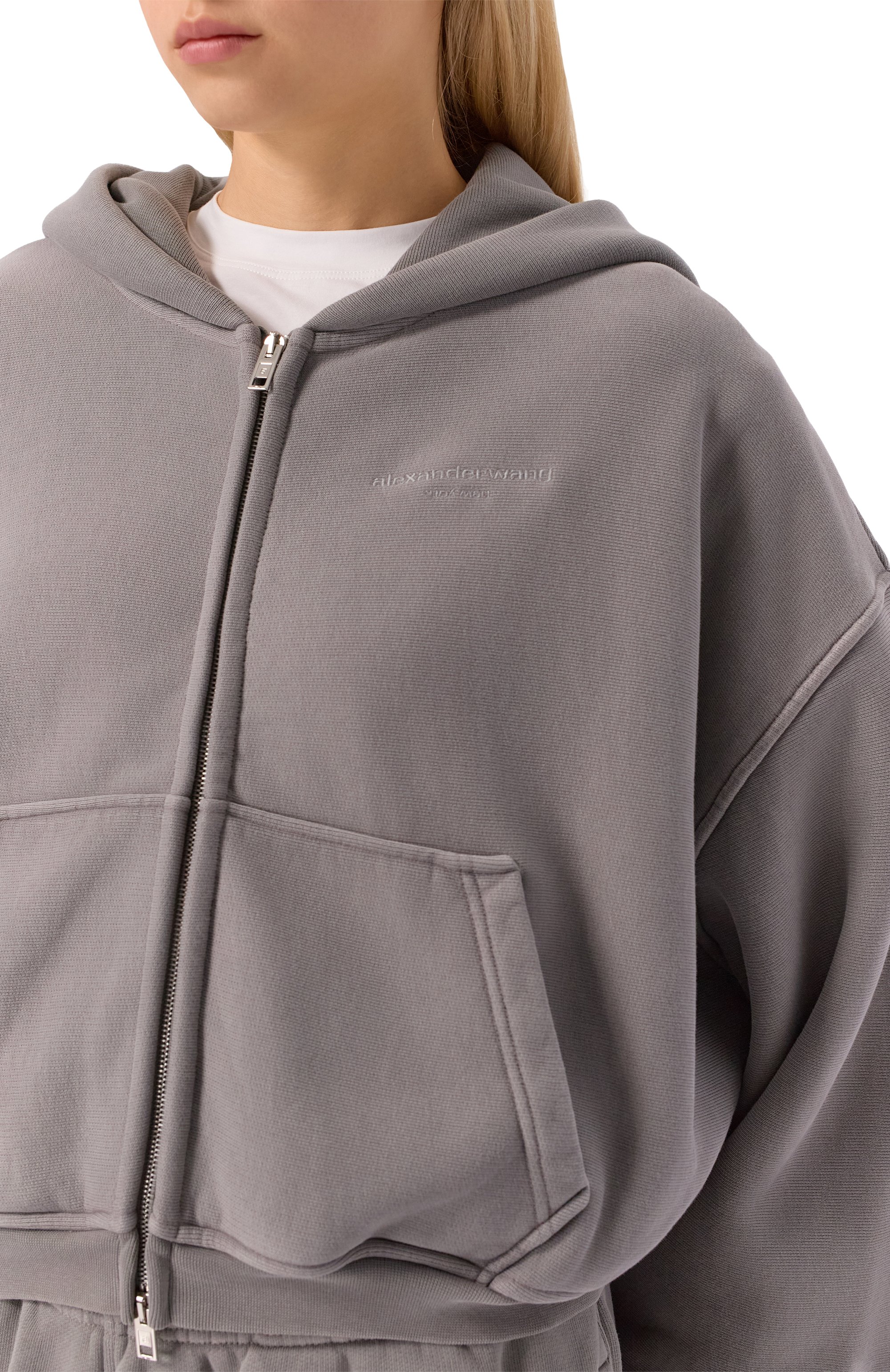Хлопковая толстовка ALEXANDER WANG серого цвета по цене 62900 руб., арт. 1CC3251057, фото 5 Хлопковая толстовка ALEXANDER WANG, арт. 1CC3251057, фото 5