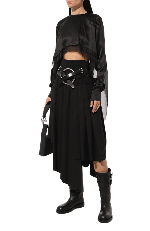 Шелковый топ Ann Demeulemeester 2402-W-T022-FA134-099 Чёрный  2402-W-T022-FA134-099 Фото 2