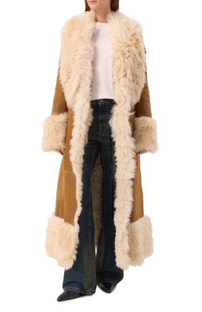 Дубленка из овчины ANN DEMEULEMEESTER бежевого цвета по цене 987000 руб., арт. B0014490/FR009, фото 2 Дубленка из овчины ANN DEMEULEMEESTER, арт. B0014490/FR009, фото 2