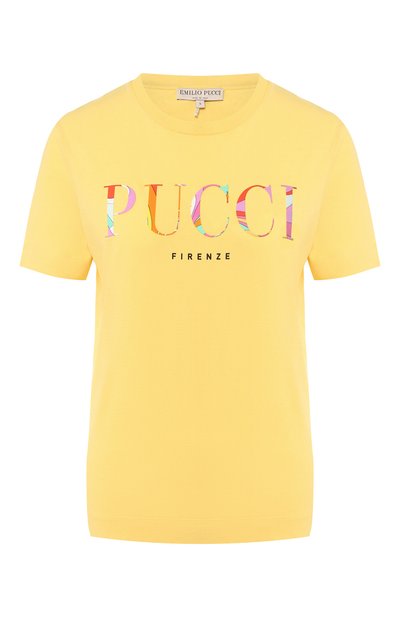 Женская хлопковая футболка EMILIO PUCCI, арт. 9HJP73/9H985