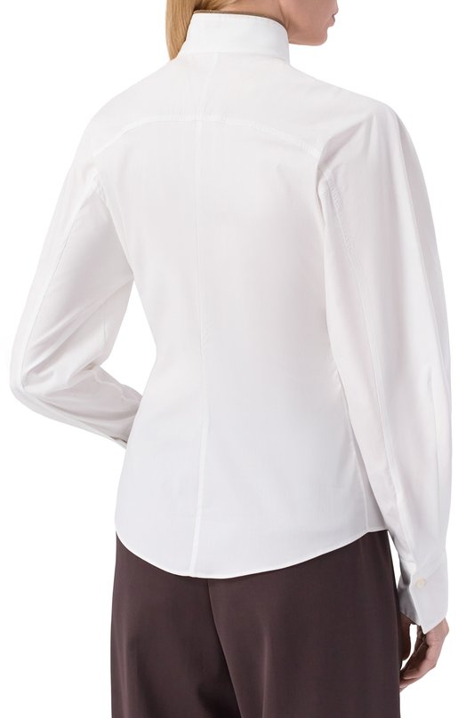 Хлопковая рубашка Brunello Cucinelli M0091NL936 Белый  M0091NL936 Фото 4
