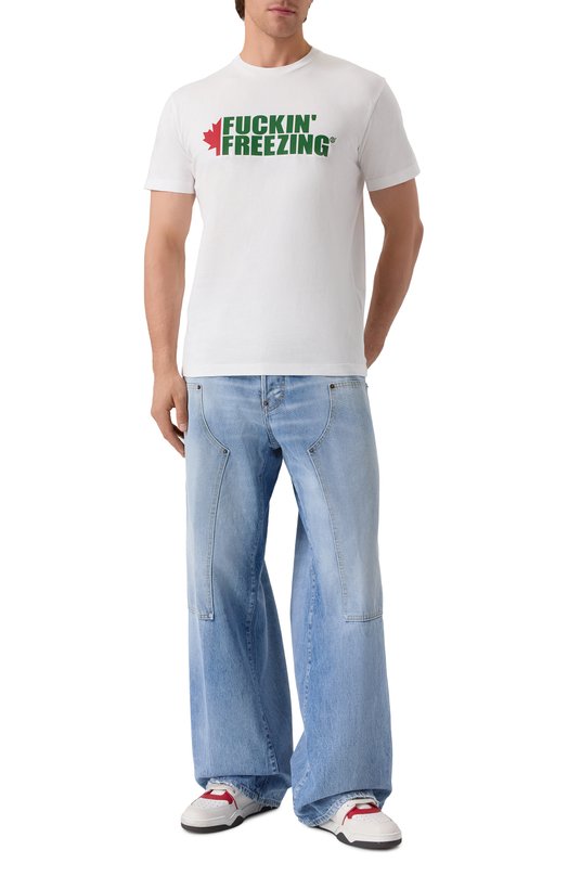 Хлопковая футболка Dsquared2 S74GD1450/D20020 Белый  S74GD1450/D20020 Фото 2