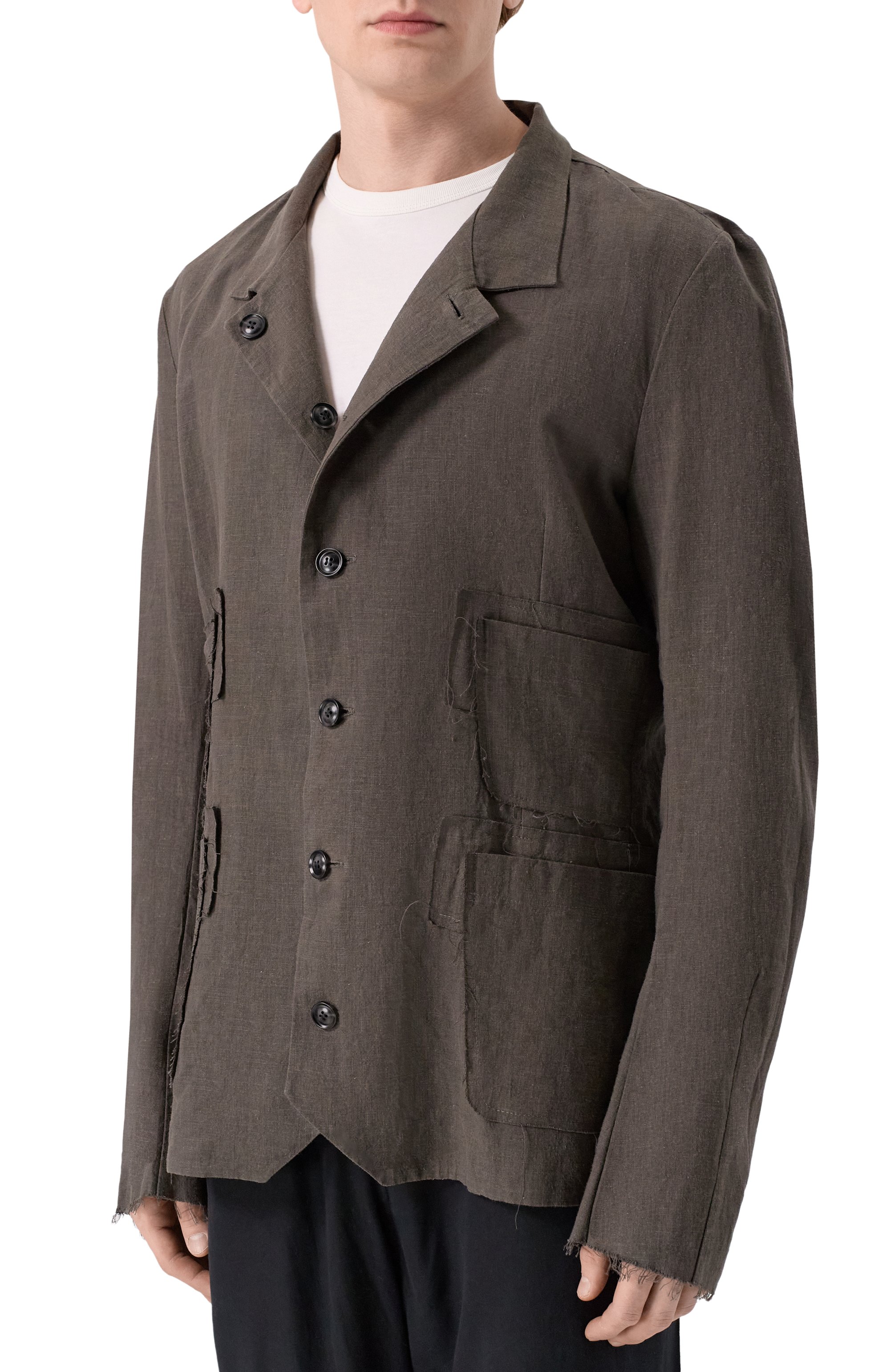 Двусторонний пиджак из вискозы и льна 139DEC, арт. SUT617-GRE-HEMP, фото 3