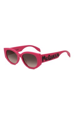 Женские солнцезащитные очки ALEXANDER MCQUEEN розового цвета, арт. AM0330S 006 | Фото 1 (Тип очков: С/з; Региональные ограничения белый список (Axapta Mercury): Не проставлено; Нос: Не проставлено; Материал: Пластик; Оптика Гендер: оптика-женское; Очки форма: Овальные)