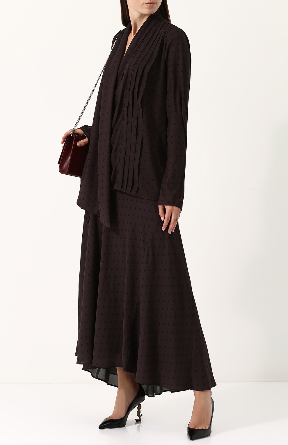 Кожаные туфли opyum на фигурной шпильке SAINT LAURENT, арт. 484160/AKPTT, фото 2