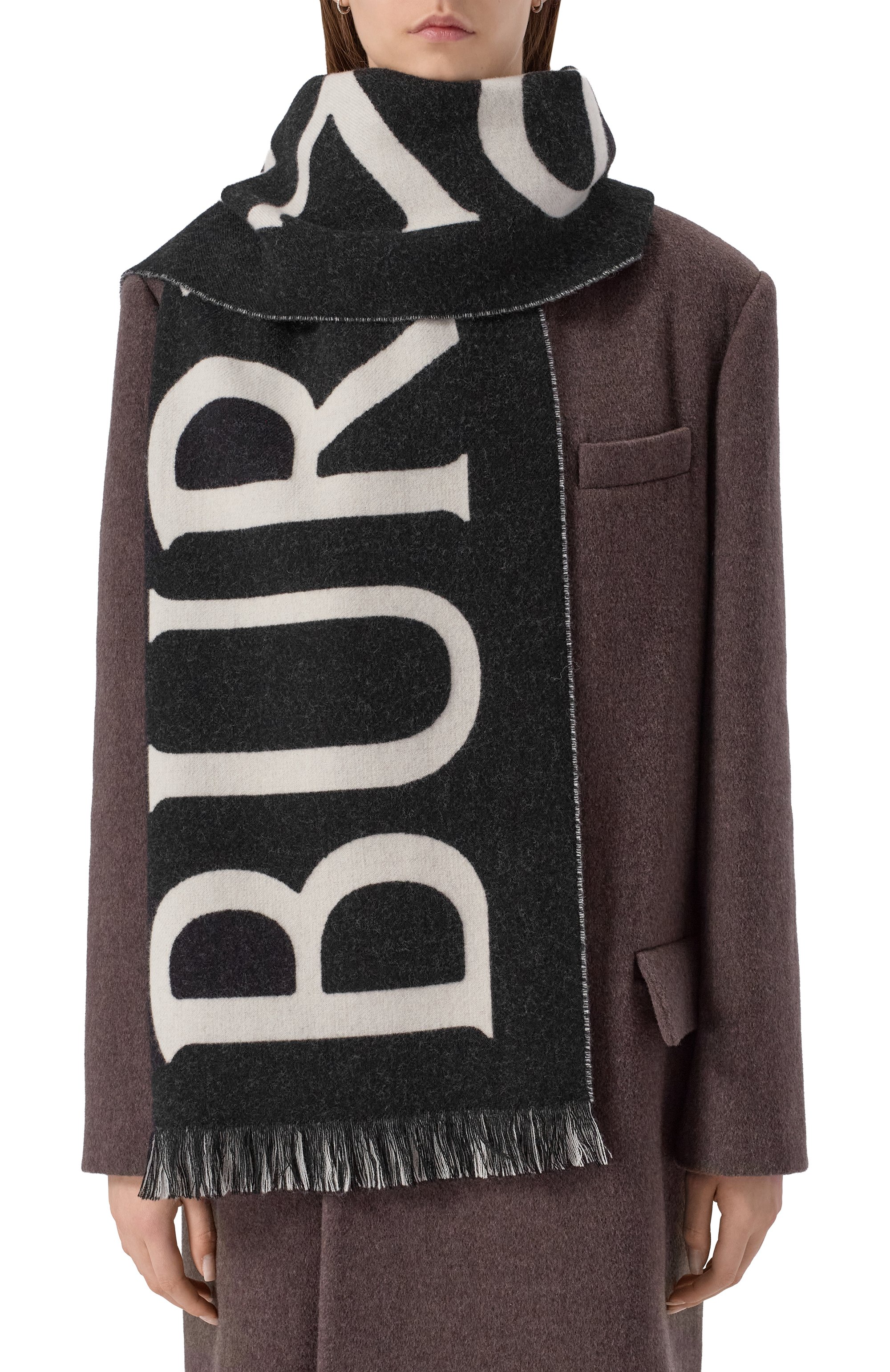 Шерстяной шарф BURBERRY, арт. 8109563, фото 2