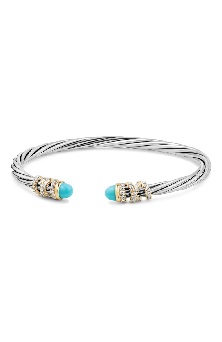Женский браслет DAVID YURMAN бесцветного цвета, арт. B13343DS8DTQDI | Фото 1 (Материал сплава: Желтое золото, Серебро; Драгоценные камни: Бриллианты; Региональные ограничения белый список (Axapta Mercury): Не проставлено; Нос: Не проставлено)