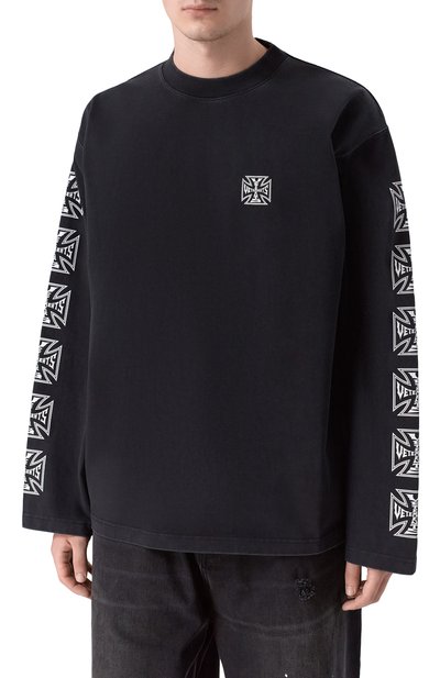 Хлопковый лонгслив VETEMENTS, арт. ME76LS172B/1100 INTERL0CK, фото 3