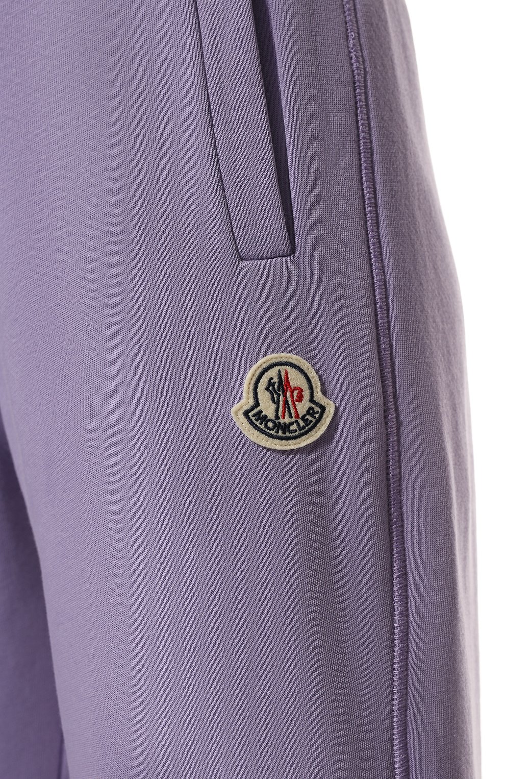Хлопковые джоггеры MONCLER сиреневого цвета по цене 43050 руб., арт. H1-093-8H000-11-809LC, фото 5 Хлопковые джоггеры MONCLER, арт. H1-093-8H000-11-809LC, фото 5