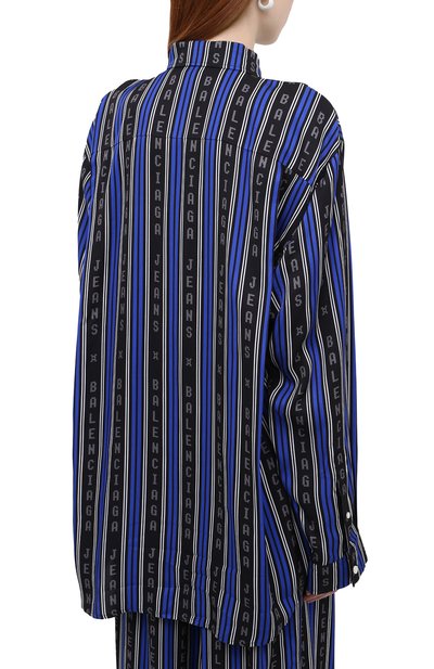 Рубашка из вискозы BALENCIAGA синего цвета по цене 105500 руб., арт. 658956/TKL32, фото 4 Рубашка из вискозы BALENCIAGA, арт. 658956/TKL32, фото 4
