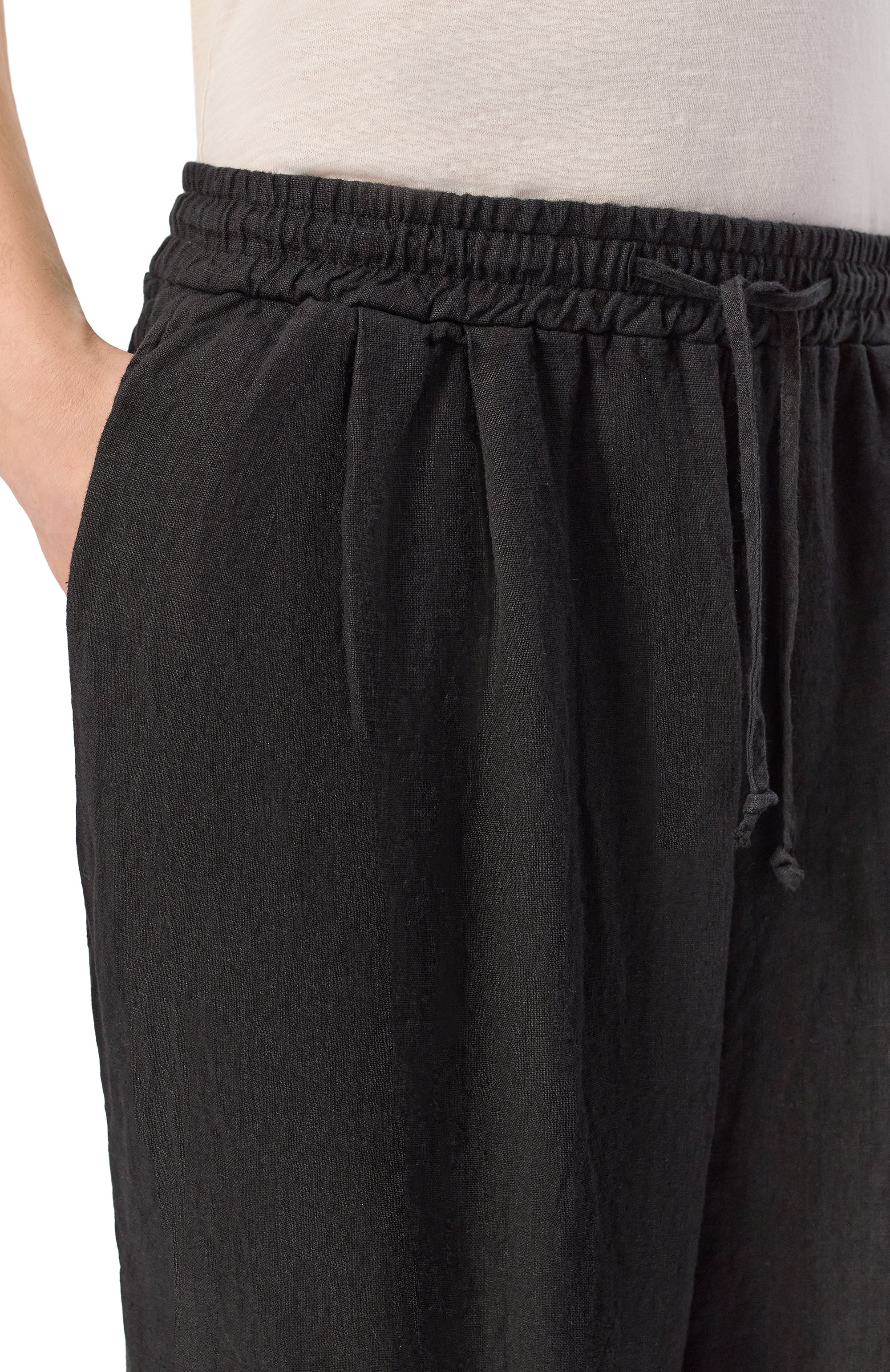 Льняные брюки NEVER ENOUGH черного цвета по цене 31050 руб., арт. 2B6M218-148/MPA079 W142, фото 5 Льняные брюки NEVER ENOUGH, арт. 2B6M218-148/MPA079 W142, фото 5