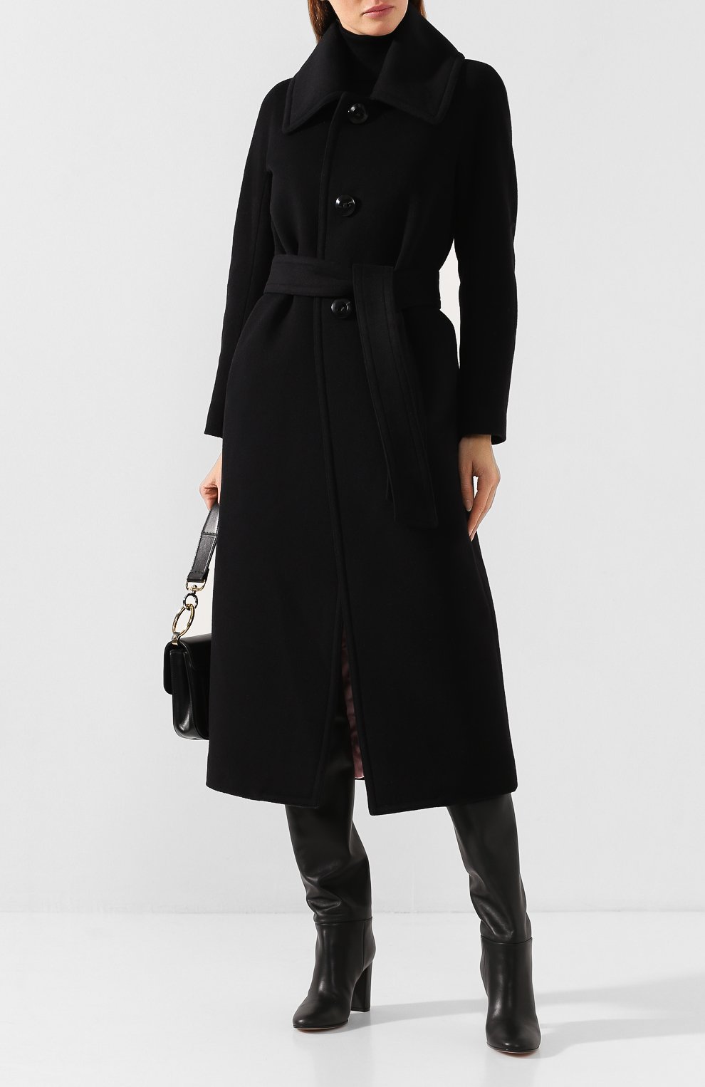 Шерстяное пальто DSQUARED2 черного цвета по цене 181500 руб., арт. S75AA0286/S48923, фото 2 Шерстяное пальто DSQUARED2, арт. S75AA0286/S48923, фото 2