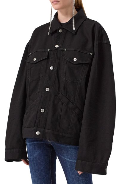 Джинсовая куртка DSQUARED2 черного цвета по цене 75700 руб., арт. S80AM0047/S30564, фото 3 Джинсовая куртка DSQUARED2, арт. S80AM0047/S30564, фото 3