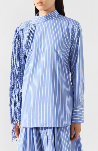 Хлопковая рубашка MSGM синего цвета по цене 52250 руб., арт. 2842MDM105 207310, фото 3 Хлопковая рубашка MSGM, арт. 2842MDM105 207310, фото 3
