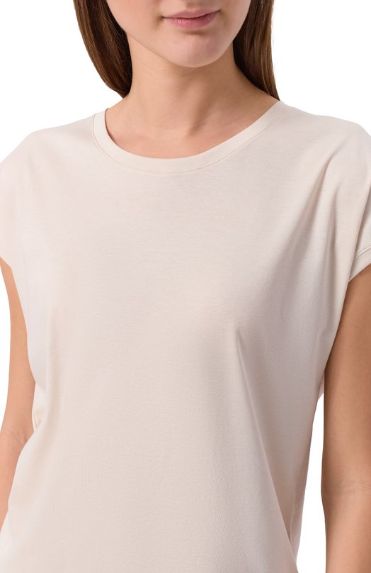 Хлопковая футболка Zimmerli 286-53110 Кремовый  286-53110 Фото 5