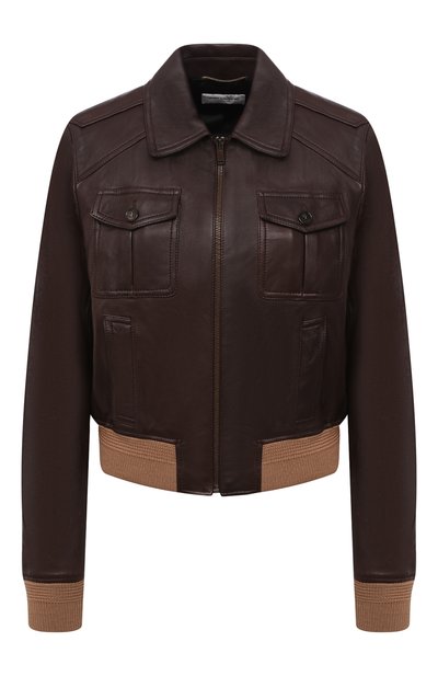 Женская кожаная куртка SAINT LAURENT, арт. 665561/YCGD2