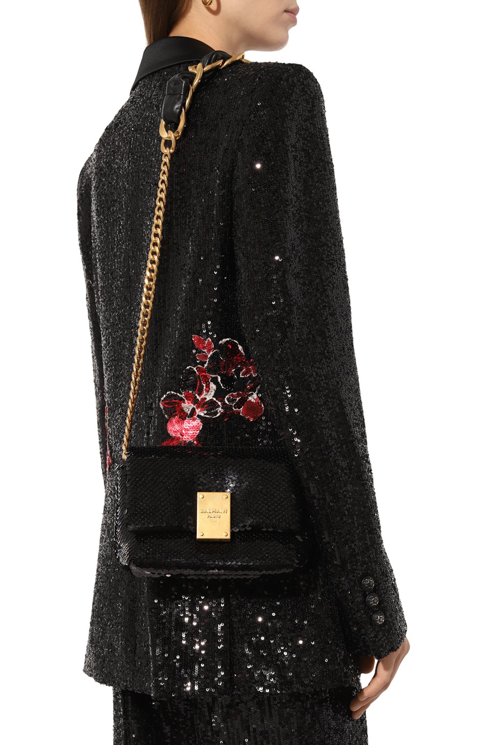 Сумка 1945 mini BALMAIN черного цвета по цене 137500 руб., арт. DN1BJ796/TSQA, фото 2 Сумка 1945 mini BALMAIN, арт. DN1BJ796/TSQA, фото 2