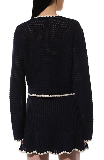 Кардиган из хлопка и вискозы SELF-PORTRAIT, арт. PF24-131J-BL, фото 4