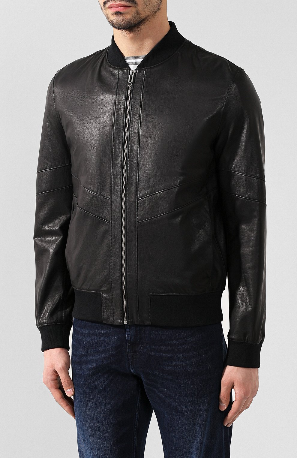 Кожаный бомбер HUGO, арт. 50401340, фото 3