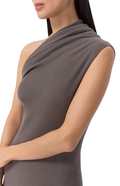 Шерстяное платье RICK OWENS темно-серого цвета по цене 69950 руб., арт. RP01F6627/RIBM, фото 4 Шерстяное платье RICK OWENS, арт. RP01F6627/RIBM, фото 4