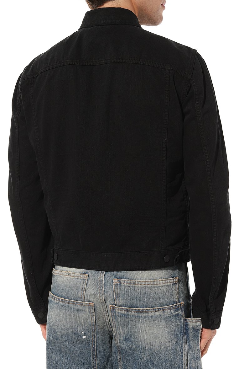 Мужская джинсовая куртка icon DSQUARED2 черного цвета, арт. S79AM0052/S47925 | Фото 4 (Рукава: Длинные; Материал внешний: Хлопок, Деним; Длина (верхняя одежда): Короткие; Кросс-КТ: Куртка, Деним, Легкие; Стили: Кэжуэл)