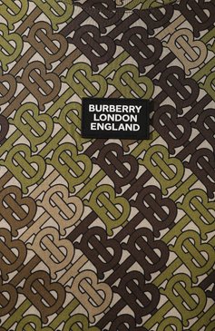 Женская хлопковая футболка BURBERRY хаки цвета, арт. 8016257 | Фото 5 (Длина (для топов): Стандартные; Материал внешний: Хлопок; Рукава: Короткие; Стили: Кэжуэл, Милитари; Принт: С принтом; Женское Кросс-КТ: Футболка-одежда; Драгоценные камни: Проставлено; Материал сплава: Проставлено)