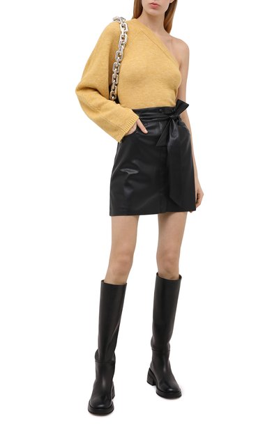 Юбка NANUSHKA черного цвета по цене 53800 руб., арт. MEDA_BLACK_VEGAN LEATHER, фото 2 Юбка NANUSHKA, арт. MEDA_BLACK_VEGAN LEATHER, фото 2