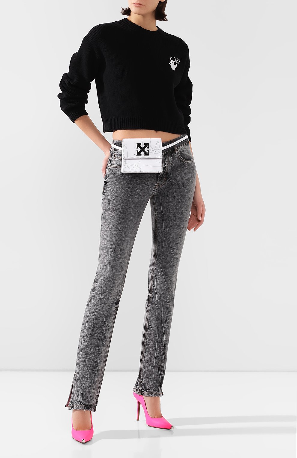 Хлопковый пуловер OFF-WHITE, арт. 0WHE021S20KNI0021001, фото 2