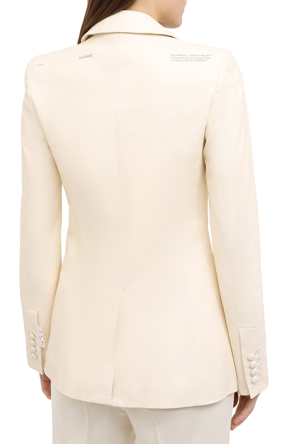 Кожаный жакет OFF-WHITE кремового цвета по цене 275000 руб., арт. 0WJA042F20LEA0016110, фото 4 Кожаный жакет OFF-WHITE, арт. 0WJA042F20LEA0016110, фото 4