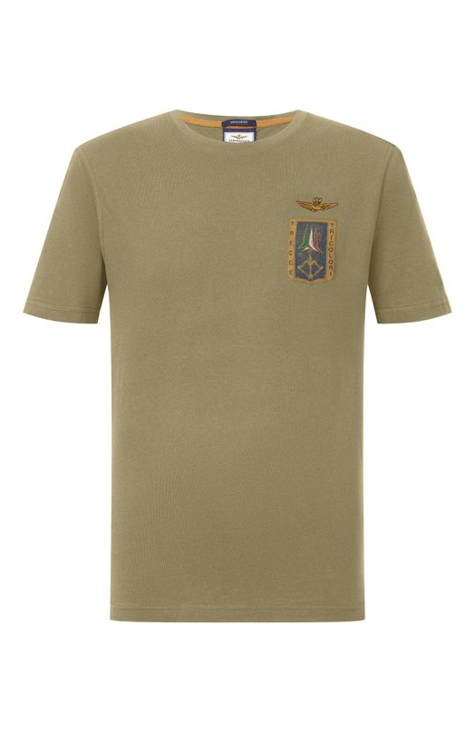 Хлопковая футболка Aeronautica Militare TS2534UJ00641 Хаки TS2534UJ00641