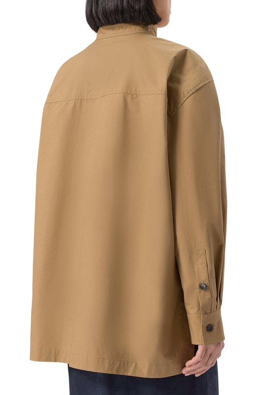 Хлопковая блузка Saint Laurent 817342/YZ9AN Бежевый  817342/YZ9AN Фото 4