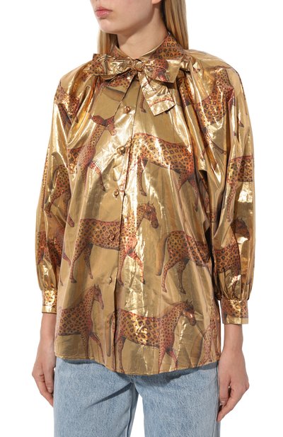 Блузка GUCCI золотого цвета по цене 216000 руб., арт. 608034 ZADFU, фото 3 Блузка GUCCI, арт. 608034 ZADFU, фото 3