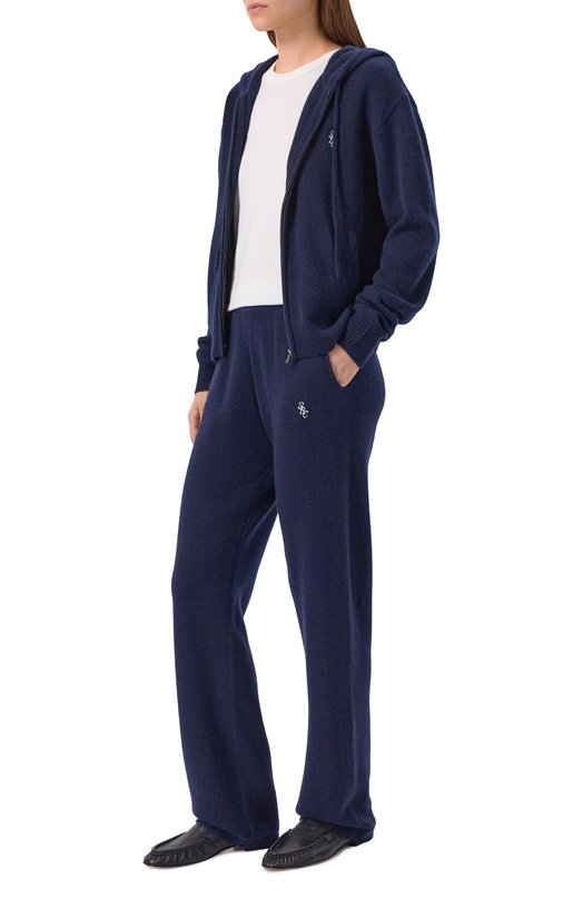 Брюки из кашемира и шерсти Sporty and Rich PA02764302BL106 Синий  PA02764302BL106 Фото 2