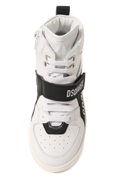 Высокие кеды из кожа DSQUARED2, арт. 73556/20-27, фото 4