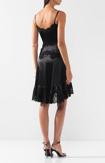 Шелковое платье с кружевной отделкой DOLCE & GABBANA, арт. F6B5DT/FURAG, фото 4