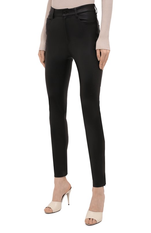 Кожаные брюки DROMe Чёрный, фото 3