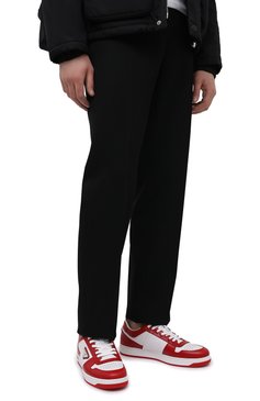 Мужские кожаные кеды PRADA красного цвета, арт. 2EE364-3LKG-F0O3N | Фото 3 (Подошва: Массивная; Материал утеплителя: Без утеплителя; Стили: Классический; Материал сплава: Проставлено; Драгоценные камни: Проставлено; Материал внешний: Натуральная кожа; Кросс-КТ: Низкие)