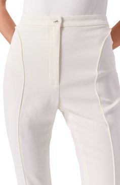 Женские брюки из вискозы MUGLER молочного цвета, арт. 25P1PA0440470 | Фото 5 (Материал внешний: Вискоза; Силуэт Ж (брюки и джинсы): Расклешенные; Кросс-КТ: костюм; Случай: Формальный; Женское Кросс-КТ: Брюки-одежда; Стили: Классический; Длина (брюки, джинсы): Стандартные)