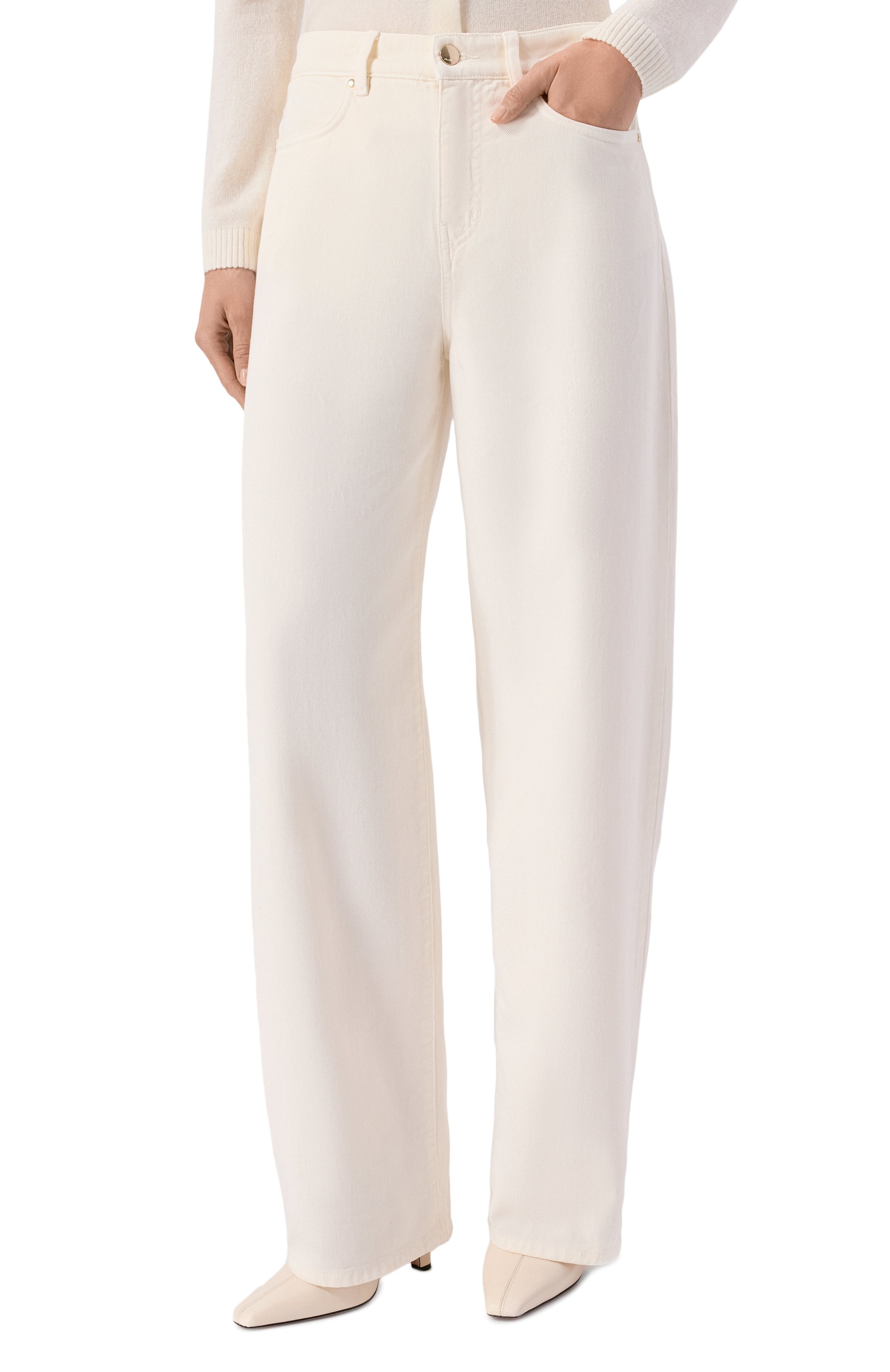 Джинсы MAX MARA STUDIO кремового цвета по цене 29950 руб., арт. MIRNA, фото 3 Джинсы MAX MARA STUDIO, арт. MIRNA, фото 3