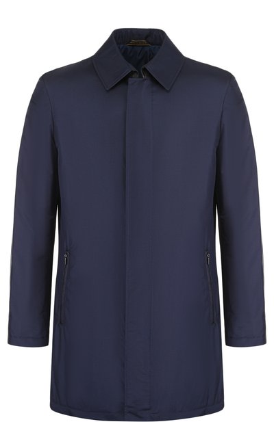 Мужской шел�ковый плащ на молнии прямого кроя ZILLI, арт. MAQ-TIMBU-30036/0002