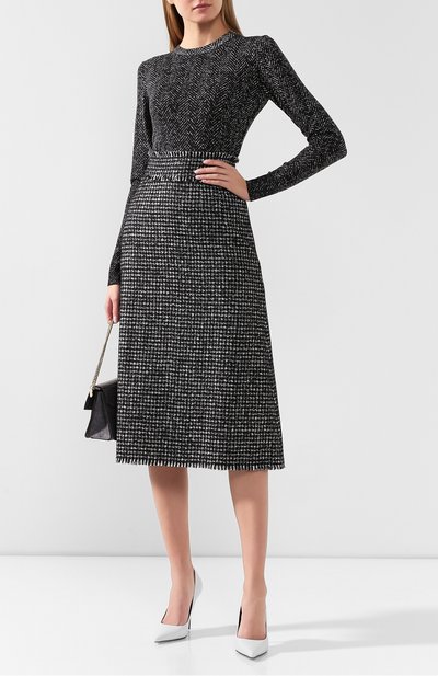 Юбка из смеси шерсти и шелка DOLCE & GABBANA серого цвета по цене 125000 руб., арт. F4BMST/FMMEZ, фото 2 Юбка из смеси шерсти и шелка DOLCE & GABBANA, арт. F4BMST/FMMEZ, фото 2
