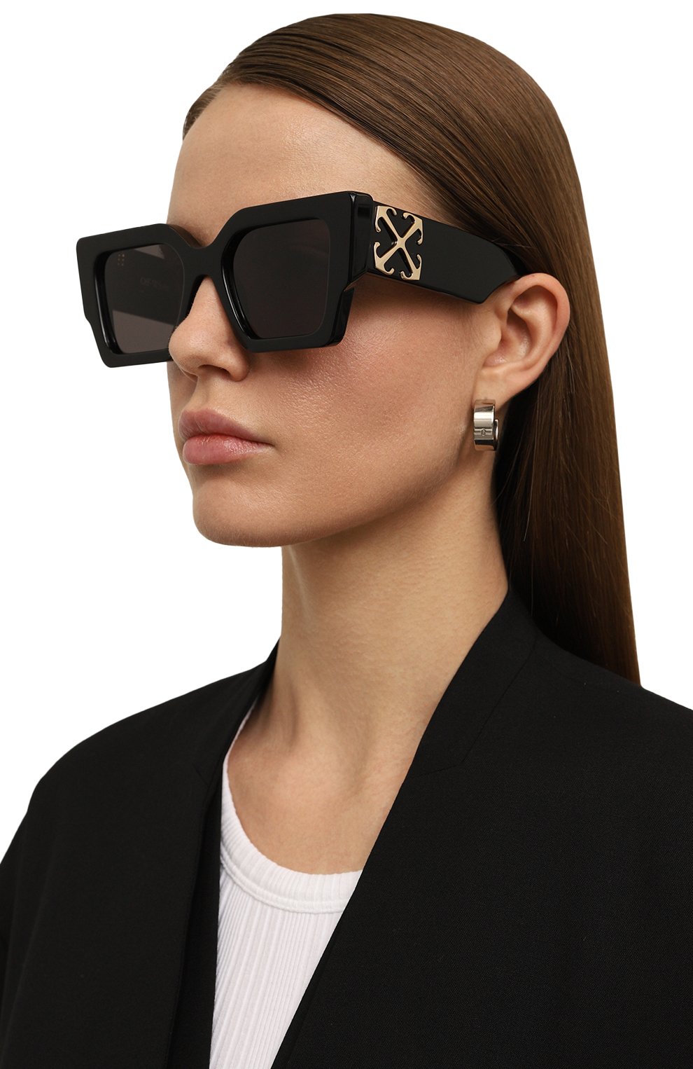 Солнцезащитные очки OFF-WHITE черного цвета по цене 33750 руб., арт. 0ERI128/1007, фото 2 Солнцезащитные очки OFF-WHITE, арт. 0ERI128/1007, фото 2