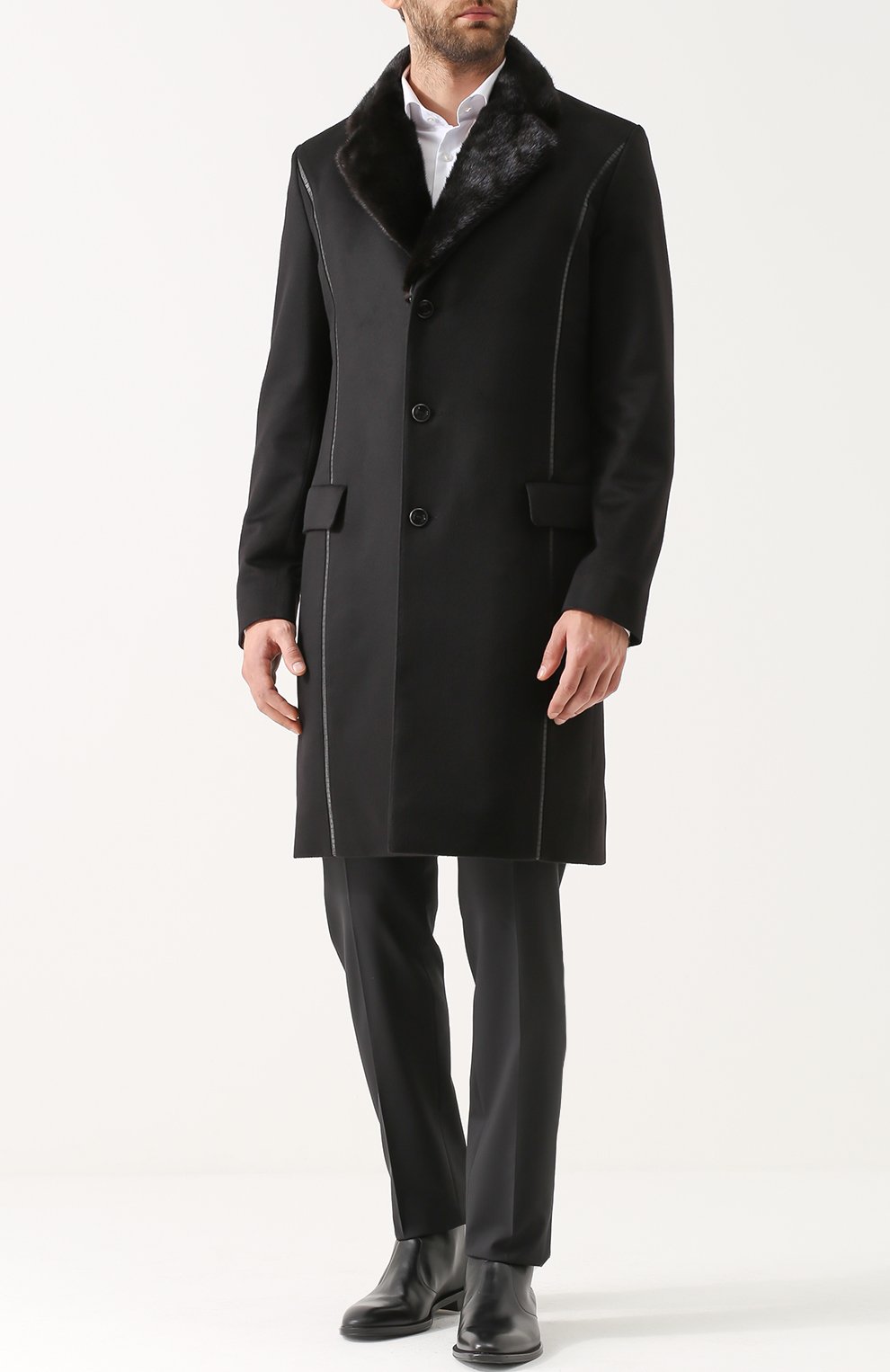 Однобортное кашемировое пальто с меховой подстежкой ZILLI, арт. A0ANDR-03001/10LJ, фото 2