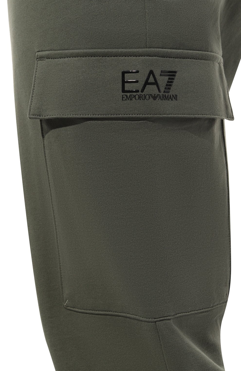 Хлопковые джоггеры EA7 хаки цвета по цене 11700 руб., арт. 8NPP59/PJ05Z, фото 5 Хлопковые джоггеры EA7, арт. 8NPP59/PJ05Z, фото 5