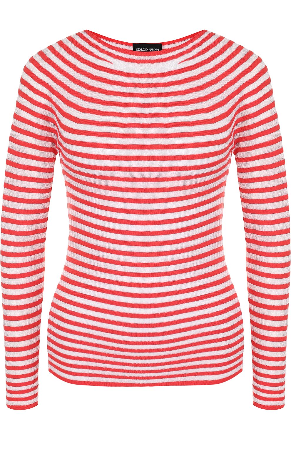 Приталенный пуловер в полоску с круглым вырезом GIORGIO ARMANI, арт. 3ZAM01/AM21Z, фото 1