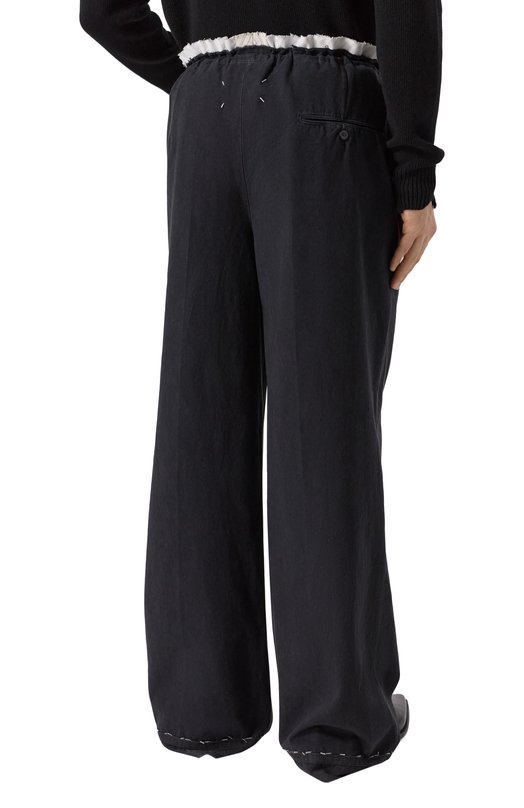 Брюки из хлопка и льна Maison Margiela S50KA0664/M35295 Чёрный  S50KA0664/M35295 Фото 4