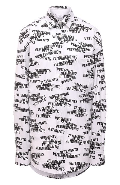 Женская хлопковая рубашка VETEMENTS, арт. UE52SH160B 1000/W